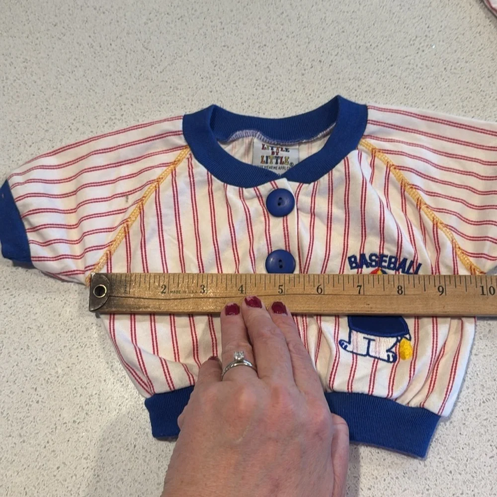 Vintage - Little by little baby 0-6 months baseball outfit - overalls and jacket